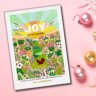 Joy Squirrel niet traditioneel Folie Feestdagenkaart