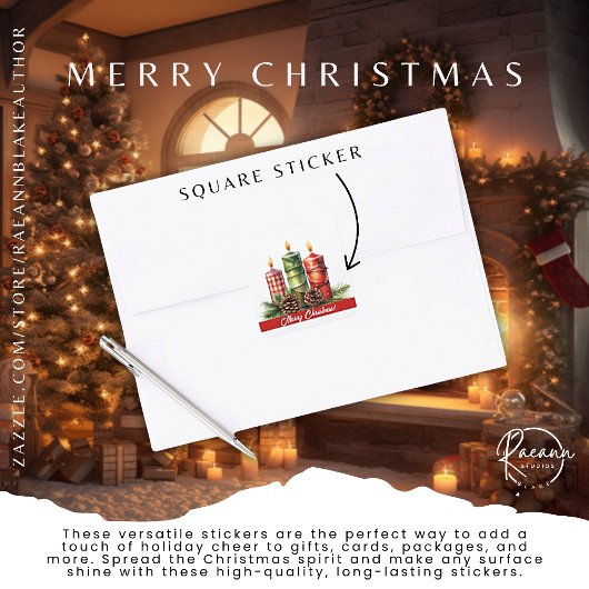 Joy Sticker Carré de Noël