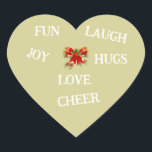 Joy Sticker de Noël<br><div class="desc">Design de Noël avec des caractéristiques or de Noël et arc rouge avec des mots pour express la joie de Noël. Voir d'autres créations de Noël dans la collection "Joy of Christmas".</div>