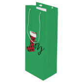 Joy Stocking Wijn Cadeautas (Voorkant Gekanteld)