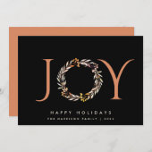 Joy Terracotta Black Kerstmis 2022 Feestdagenkaart (Voorkant / Achterkant)