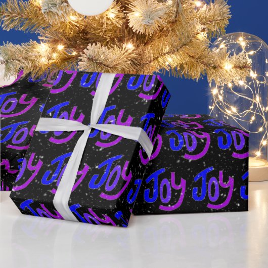 Joy Text met Snowflakes Cadeaupapier (Feestdagen)