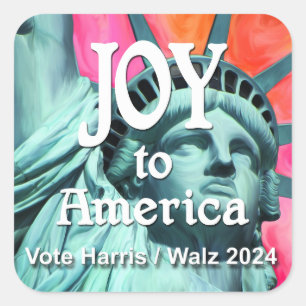 Joy to America Harris Walz Vierkante Sticker