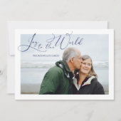 Joy to the World Blue Photo Christmas Carte (Devant)