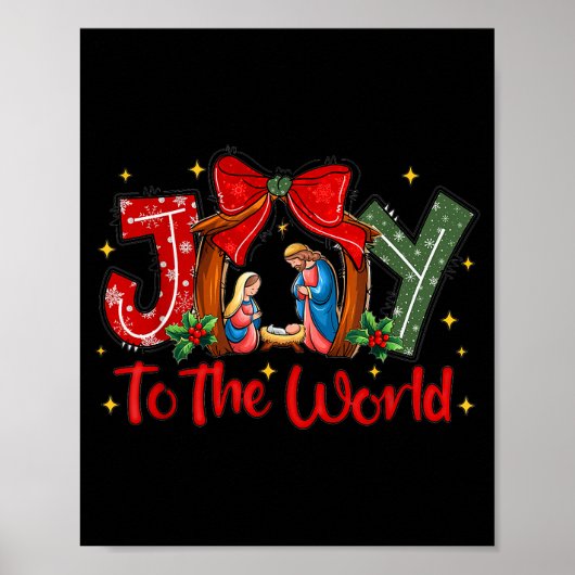 Joy To The World Christian Christmas Coquette Oh H Poster (Voorkant)