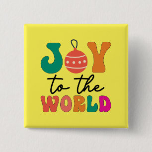 Joy to the World - Christmas Design-50835 Vierkante Button 5,1 Cm