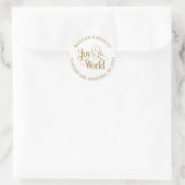 Joy To The World Christmas Feestdagen Gold Script Ronde Sticker (Tas)