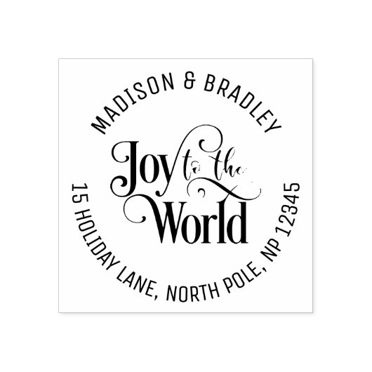 Joy To The World Christmas Feestdagen Gold Script Rubberstempel (Afrduk)