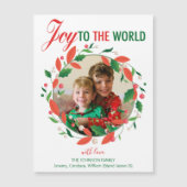 Joy to the World Christmas Wreath Photo Magnet (Devant)