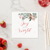 Joy to the World Elegant Greenery Kerstmis Servet (Insitu)