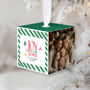JOY TO THE WORLD-Family Christmas 3 foto ornament