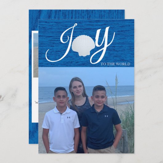 Joy to the World Fotocollage Kerst Kaart (Voorkant / Achterkant)