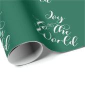 Joy to the World Green Gift Wrapping Paper Cadeaupapier (Rol Hoek)