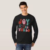 Joy To The World Groovy Family Christmas Holiday M T-shirt (Voorkant volledig)