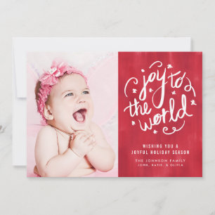 Joy to the World Hand Lettered Holiday Carte photo