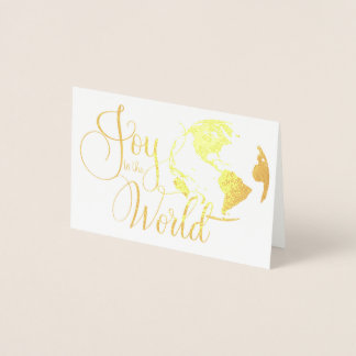 Joy to the World Handlettered Christmas Folie Kaar Kaarten
