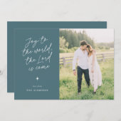 Joy to the World Handwriting Religious Christmas Feestdagenkaart (Voorkant / Achterkant)