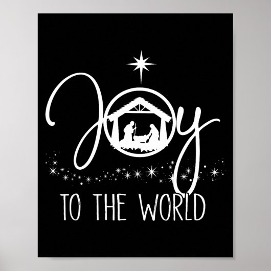 Joy To The World Jesus Christian Nativity Scence C Poster (Voorkant)