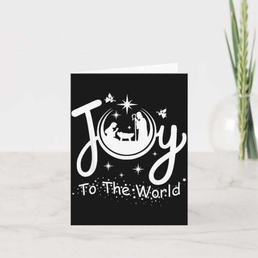 Joy To The World Jesus Christmas Nativity Scene Fa Kaart (Voorkant)