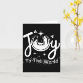 Joy To The World Jesus Christmas Nativity Scene Fa Kaart (Gele Bloem)