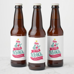Joy to the World Kerstcitote Typografie Bier Etiket