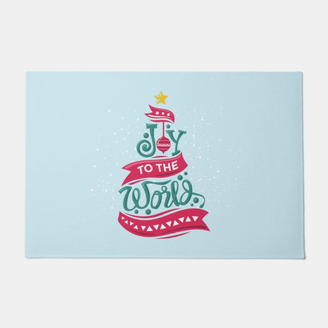 Joy to the World Kerstcitote Typografie Deurmat (Voorkant)