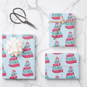 Joy to the World Kerstcitote Typografie Inpakpapier Vel