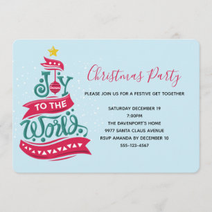 Joy to the World Kerstcitote Typografie Kaart