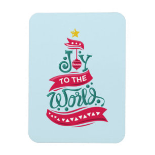 Joy to the World Kerstcitote Typografie Magneet