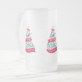 Joy to the World Kerstcitote Typografie Matglas Bierpul (Voorkant links)