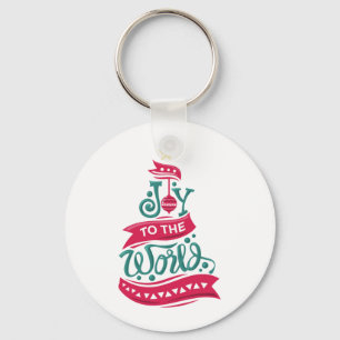 Joy to the World Kerstcitote Typografie Sleutelhanger