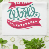 Joy to the World Kerstcitote Typografie Theedoek (Gevouwen)