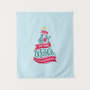 Joy to the World Kerstcitote Typografie Wandkleed