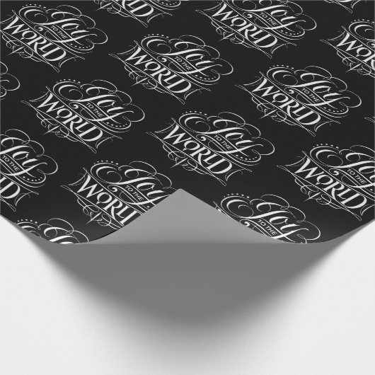 Joy To The World - Kerstkalligrafie Elegant Cadeaupapier (Hoek)