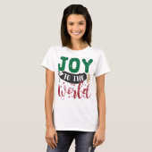 Joy to the World Kerstmis Typography Slogan T-shirt (Voorkant volledig)