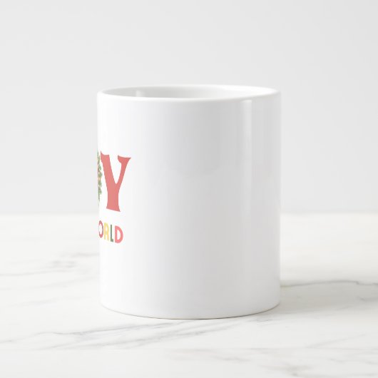 Joy to the World Kerstmis Wreath Extra Grote Beker (Voorkant)