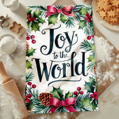 Joy to the World Kerstmis Wreath Theedoek