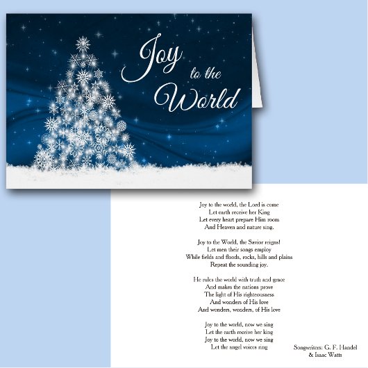 Joy to the World Lyrics Christmas Card