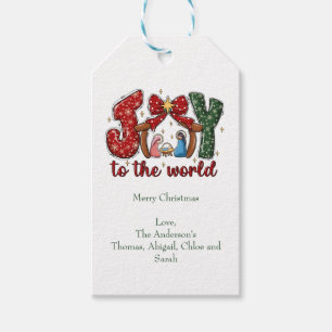 Joy to the World Merry Christmas Manger Scene Cadeaulabel