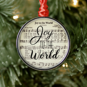 Joy to the World Metal Ornament