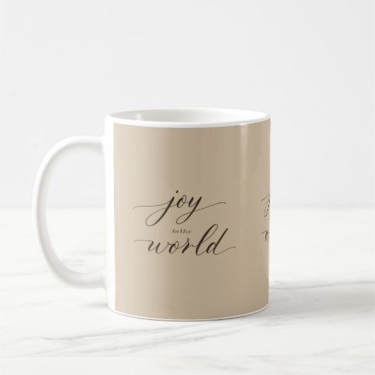Joy to the World Minimal Christmas Script Mug (Gauche)
