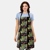 Joy to the World Neon Kerstboom penseelstreek Schort (Gedragen)