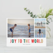 Joy to the World Photo Collage Carte de vacances (Debout devant)