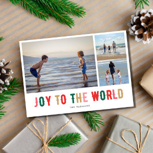 Joy to the World Photo Collage Carte de vacances