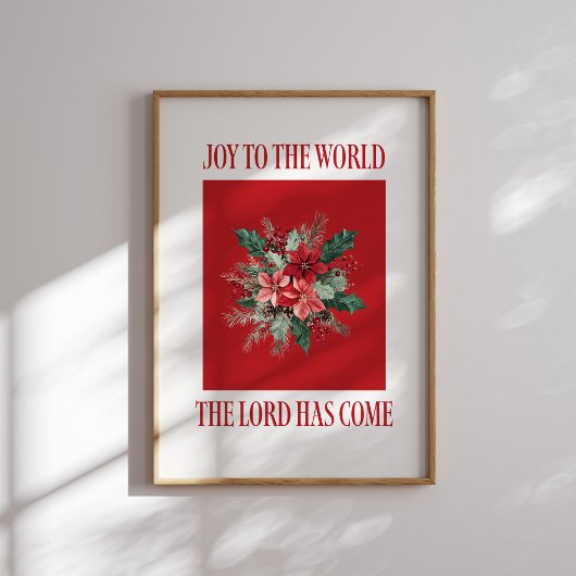 Joy to the World Poinsettia affiche de Noël