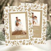 Joy to the World Religieuze Bloemen Kerstfoto Feestdagenkaart