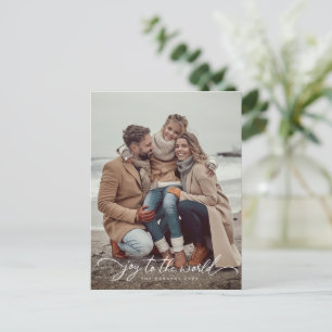 Joy to the World script Kerst/Vakantiefoto Briefkaart
