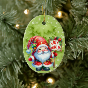 Joy To The World Sinterklaas Sneeuwvlokken Keramisch Ornament
