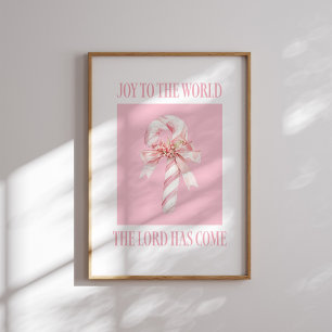 Joy to the World Sucre de canne Poster de Noël
