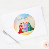 Joy to the World, The Three Wise Men, Ronde Sticker (Envelop)